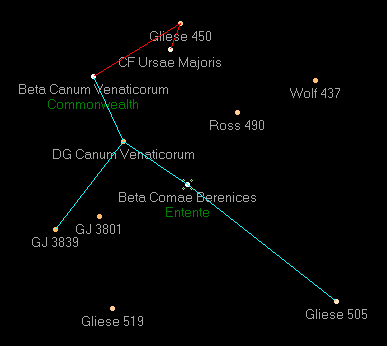 Beta Comae Berenices nearby star map